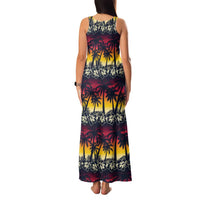 Hawaii Hibiscus Palm Tree Sunset Family Matching Tank Maxi Dress and Hawaiian Shirt Tropical Style - Wonder Print Shop