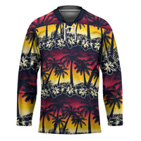 Hawaii Hibiscus Palm Tree Sunset Hockey Jersey Tropical Style - Wonder Print Shop