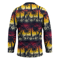 Hawaii Hibiscus Palm Tree Sunset Hockey Jersey Tropical Style - Wonder Print Shop