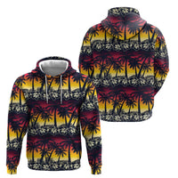 Hawaii Hibiscus Palm Tree Sunset Hoodie Tropical Style - Wonder Print Shop