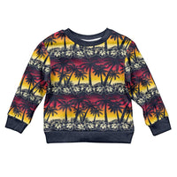 Hawaii Hibiscus Palm Tree Sunset Kid Ugly Christmas Sweater Tropical Style - Wonder Print Shop