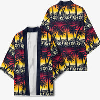 Hawaii Hibiscus Palm Tree Sunset Kimono Tropical Style - Wonder Print Shop