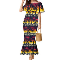 Hawaii Hibiscus Palm Tree Sunset Mermaid Dress Tropical Style - Wonder Print Shop