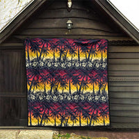 Hawaii Hibiscus Palm Tree Sunset Quilt Tropical Style - Wonder Print Shop