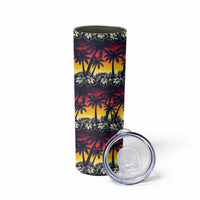 Hawaii Hibiscus Palm Tree Sunset Skinny Tumbler Tropical Style - Wonder Print Shop