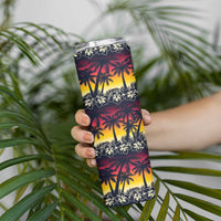 Hawaii Hibiscus Palm Tree Sunset Skinny Tumbler Tropical Style - Wonder Print Shop