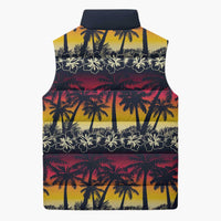 Hawaii Hibiscus Palm Tree Sunset Sleeveless Puffer Jacket Tropical Style - Wonder Print Shop