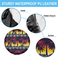 Hawaii Hibiscus Palm Tree Sunset Spare Tire Cover Tropical Style - Wonder Print Shop
