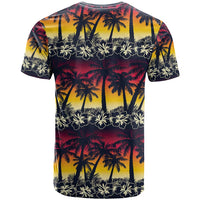 Hawaii Hibiscus Palm Tree Sunset T Shirt Tropical Style - Wonder Print Shop