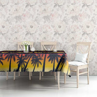 Hawaii Hibiscus Palm Tree Sunset Tablecloth Tropical Style - Wonder Print Shop