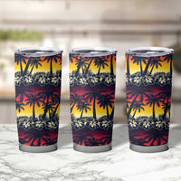 Hawaii Hibiscus Palm Tree Sunset Tumbler Cup Tropical Style - Wonder Print Shop