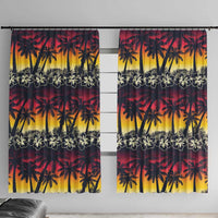 Hawaii Hibiscus Palm Tree Sunset Window Curtain Tropical Style - Wonder Print Shop