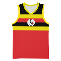 Uganda Flag Stylized Basketball Jersey Jamhuri ya Uganda