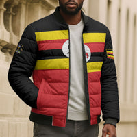 Uganda Flag Stylized Bomber Puffer Jacket Jamhuri ya Uganda