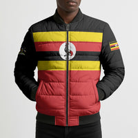 Uganda Flag Stylized Bomber Puffer Jacket Jamhuri ya Uganda