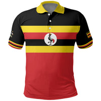 Uganda Flag Stylized Polo Shirt Jamhuri ya Uganda