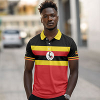 Uganda Flag Stylized Polo Shirt Jamhuri ya Uganda
