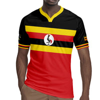 Uganda Flag Stylized Rugby Jersey Jamhuri ya Uganda