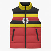 Uganda Flag Stylized Sleeveless Puffer Jacket Jamhuri ya Uganda