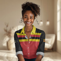 Uganda Flag Stylized Women Casual Shirt Jamhuri ya Uganda
