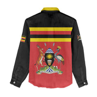 Uganda Flag Stylized Women Casual Shirt Jamhuri ya Uganda