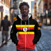 Uganda Flag Stylized Zip Hoodie Jamhuri ya Uganda