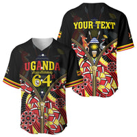 Personalised Uganda 64th Anniversary Baseball Jersey Happy Independence Day