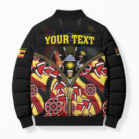 Personalised Uganda 64th Anniversary Bomber Puffer Jacket Happy Independence Day