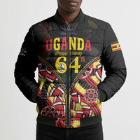 Personalised Uganda 64th Anniversary Bomber Puffer Jacket Happy Independence Day