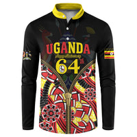 Personalised Uganda 64th Anniversary Button Sweatshirt Happy Independence Day
