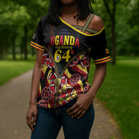 Personalised Uganda 64th Anniversary Cross Shoulder Shirt Happy Independence Day