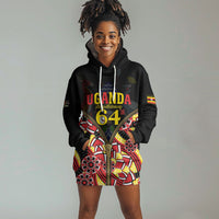 Personalised Uganda 64th Anniversary Hoodie Dress Happy Independence Day