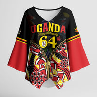 Personalised Uganda 64th Anniversary Kimono Sleeve Blouse Happy Independence Day