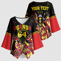 Personalised Uganda 64th Anniversary Kimono Sleeve Blouse Happy Independence Day