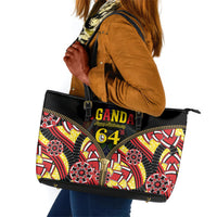 Uganda 64th Anniversary Leather Tote Bag Happy Independence Day