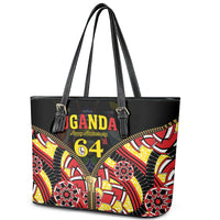 Uganda 64th Anniversary Leather Tote Bag Happy Independence Day