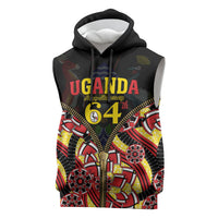 Personalised Uganda 64th Anniversary Sleeveless Hoodie Happy Independence Day