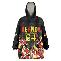 Personalised Uganda 64th Anniversary Wearable Blanket Hoodie Happy Independence Day