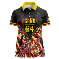 Personalised Uganda 64th Anniversary Women Polo Shirt Happy Independence Day