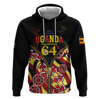 Personalised Uganda 64th Anniversary Zip Hoodie Happy Independence Day