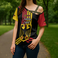 Personalised Tag Der Deutschen Einheit Cross Shoulder Shirt Happy Unity Day