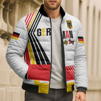 Personalised German Unity Day Bomber Puffer Jacket Deutschland Flag Stylized