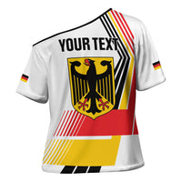 Personalised German Unity Day Cross Shoulder Shirt Deutschland Flag Stylized