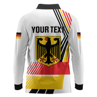 Personalised German Unity Day Long Sleeve Polo Shirt Deutschland Flag Stylized