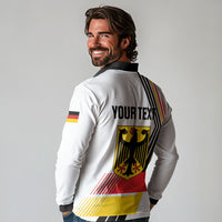 Personalised German Unity Day Long Sleeve Polo Shirt Deutschland Flag Stylized