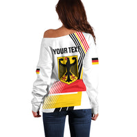 Personalised German Unity Day Off Shoulder Sweater Deutschland Flag Stylized