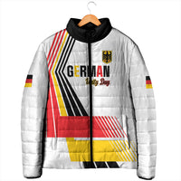 Personalised German Unity Day Padded Jacket Deutschland Flag Stylized