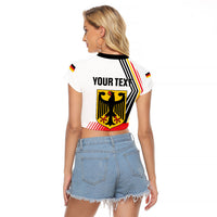Personalised German Unity Day Raglan Cropped T Shirt Deutschland Flag Stylized