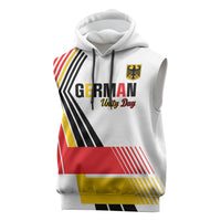 Personalised German Unity Day Sleeveless Hoodie Deutschland Flag Stylized
