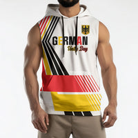Personalised German Unity Day Sleeveless Hoodie Deutschland Flag Stylized